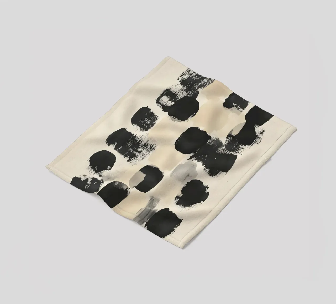 Black and Beige Abstract coperta in pile da Gypsy Galleria