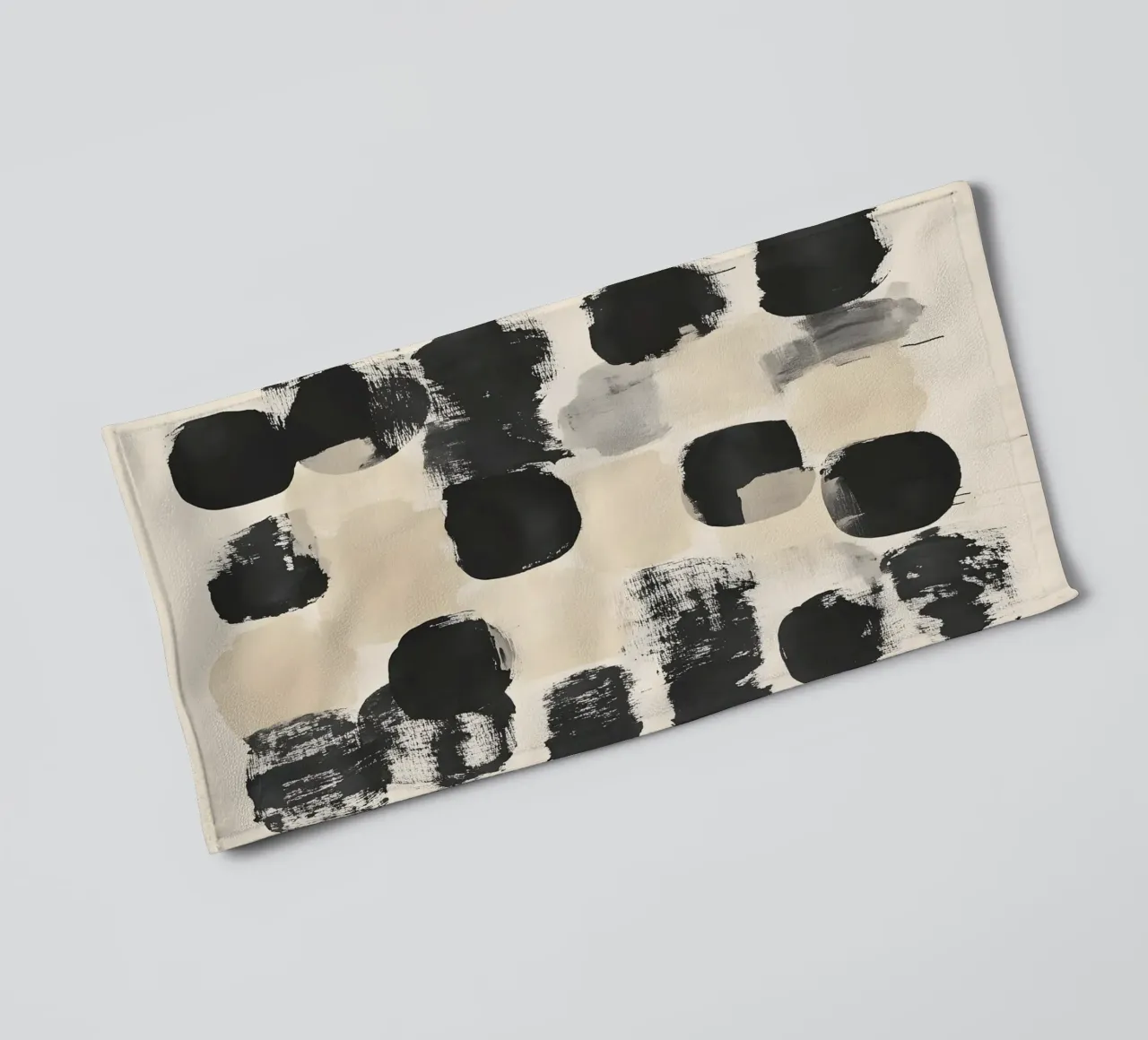 Black and Beige Abstract asciugamano da bagno da Gypsy Galleria