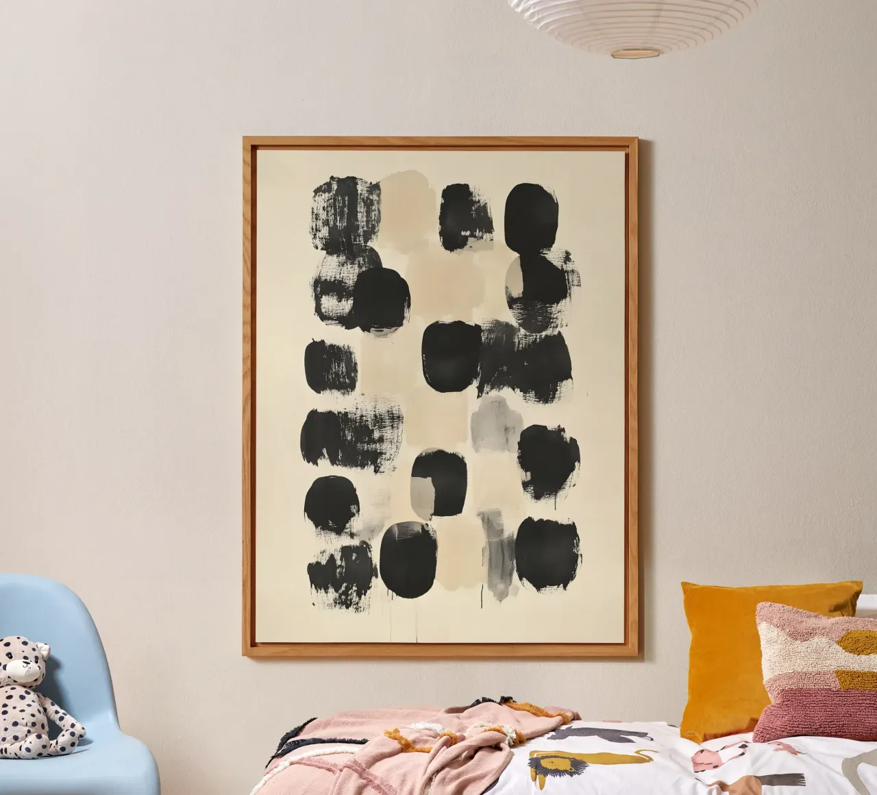 Black and Beige Abstract alluminio dibond da Gypsy Galleria