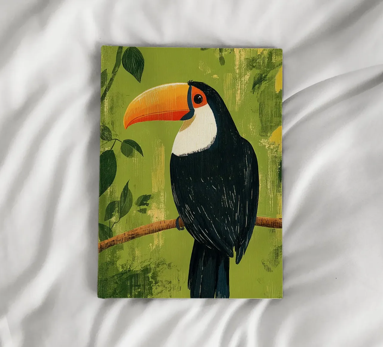 Toucan in the green notebook by Curious Canvas