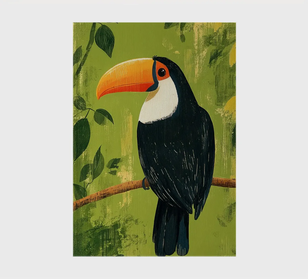 Toucan in the green notebook by Curious Canvas