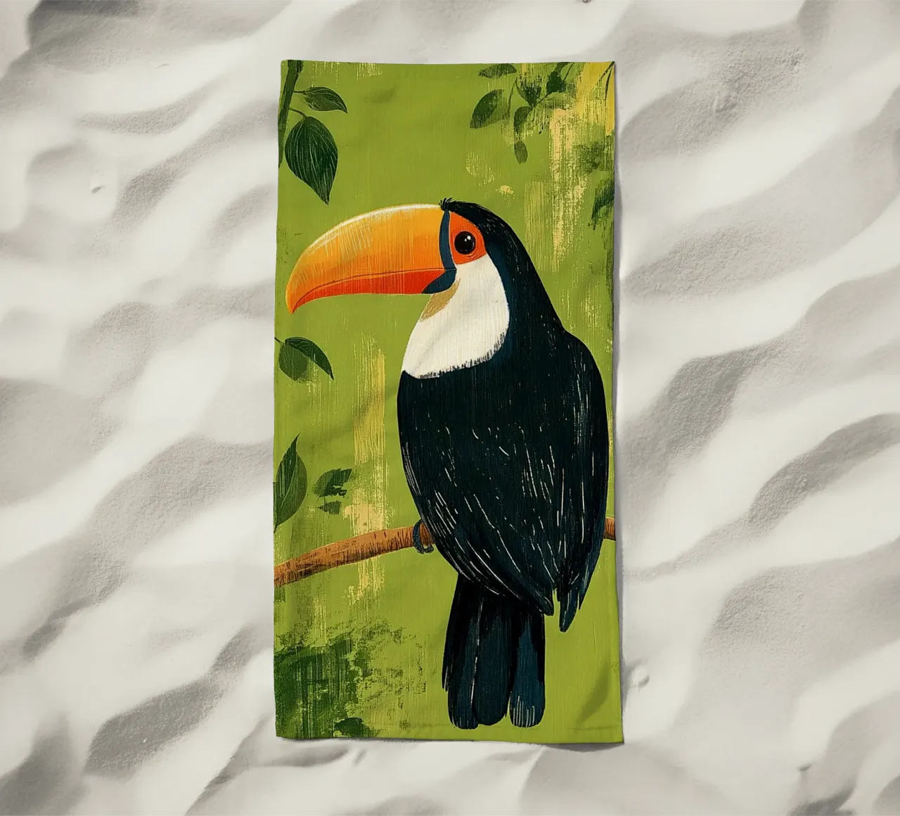 Tucano nel verde telo mare da Curious Canvas
