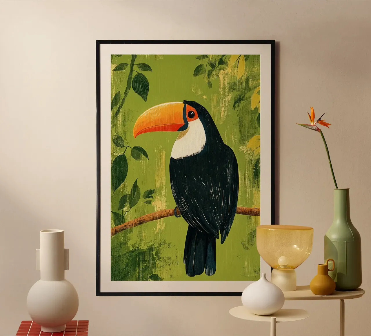 Toucan in the green hahnemühle by Curious Canvas