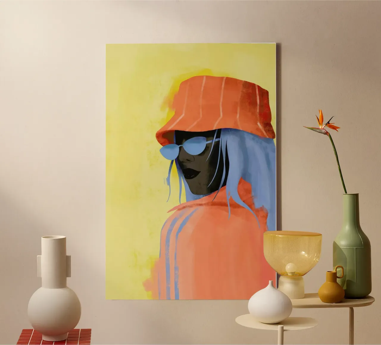 Cadmium canvas met Baklijst van Pure