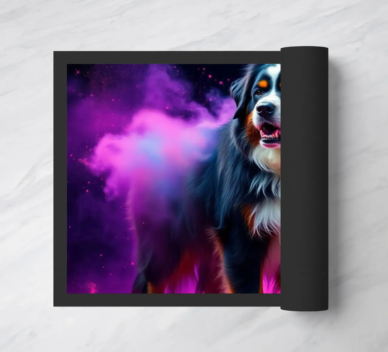 The colorful Bernese Mountain Dog #204 doormat by Yumis.Beargang.and.Me