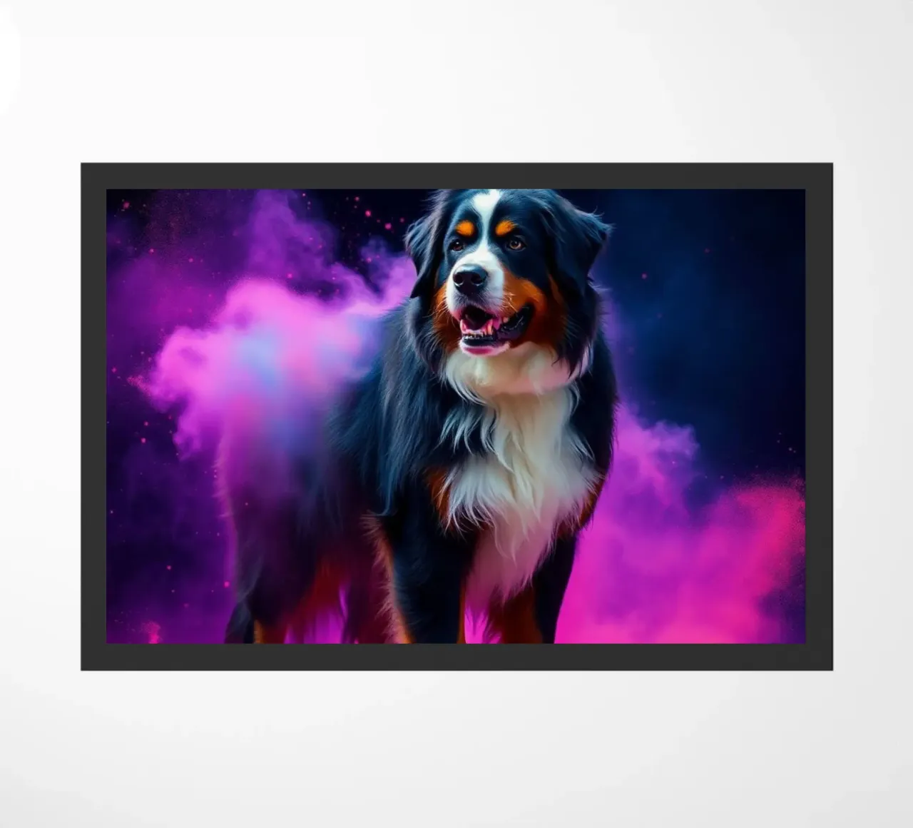 The colorful Bernese Mountain Dog #204 doormat by Yumis.Beargang.and.Me