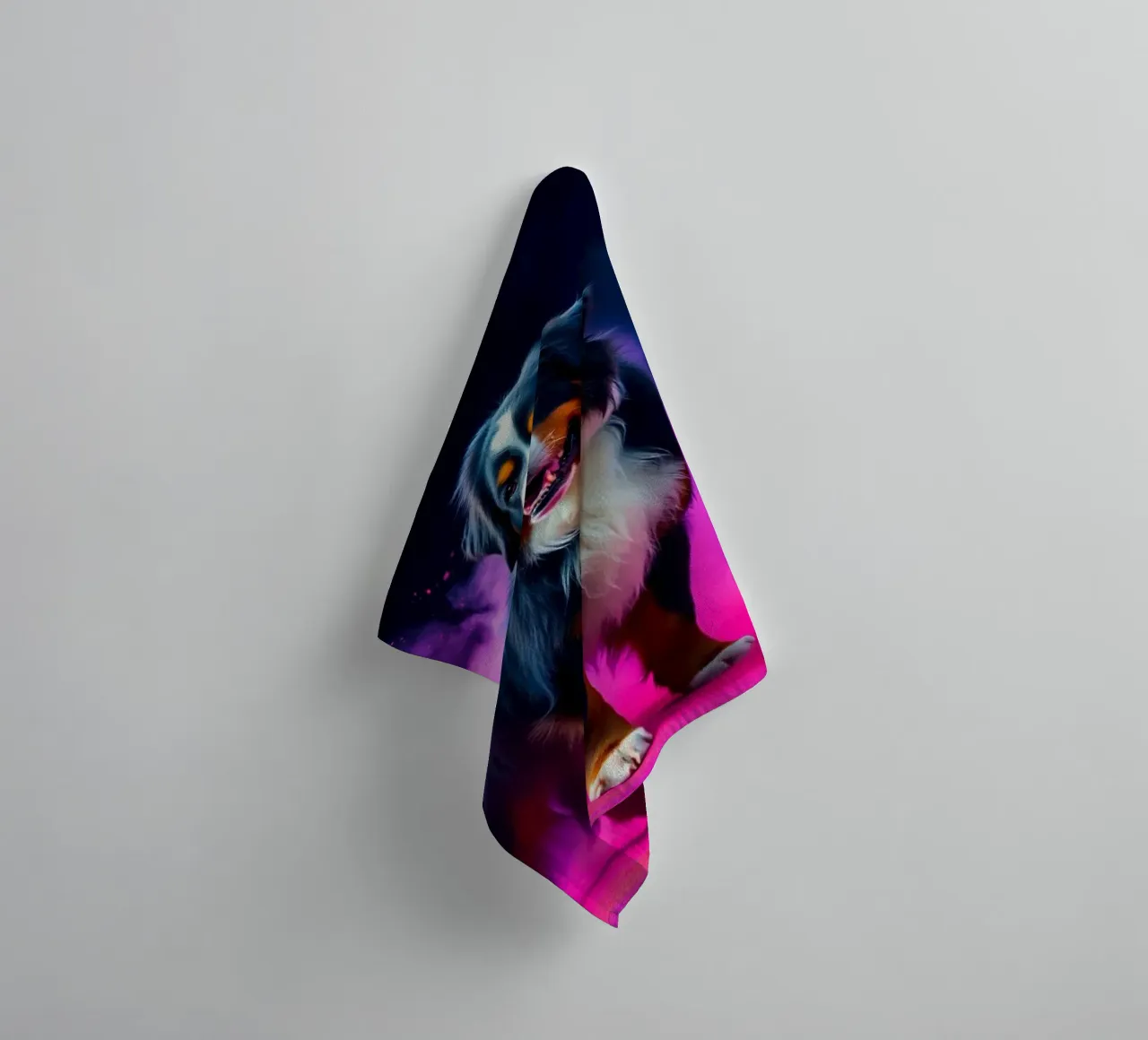 The colorful Bernese Mountain Dog #204 towel by Yumis.Beargang.and.Me