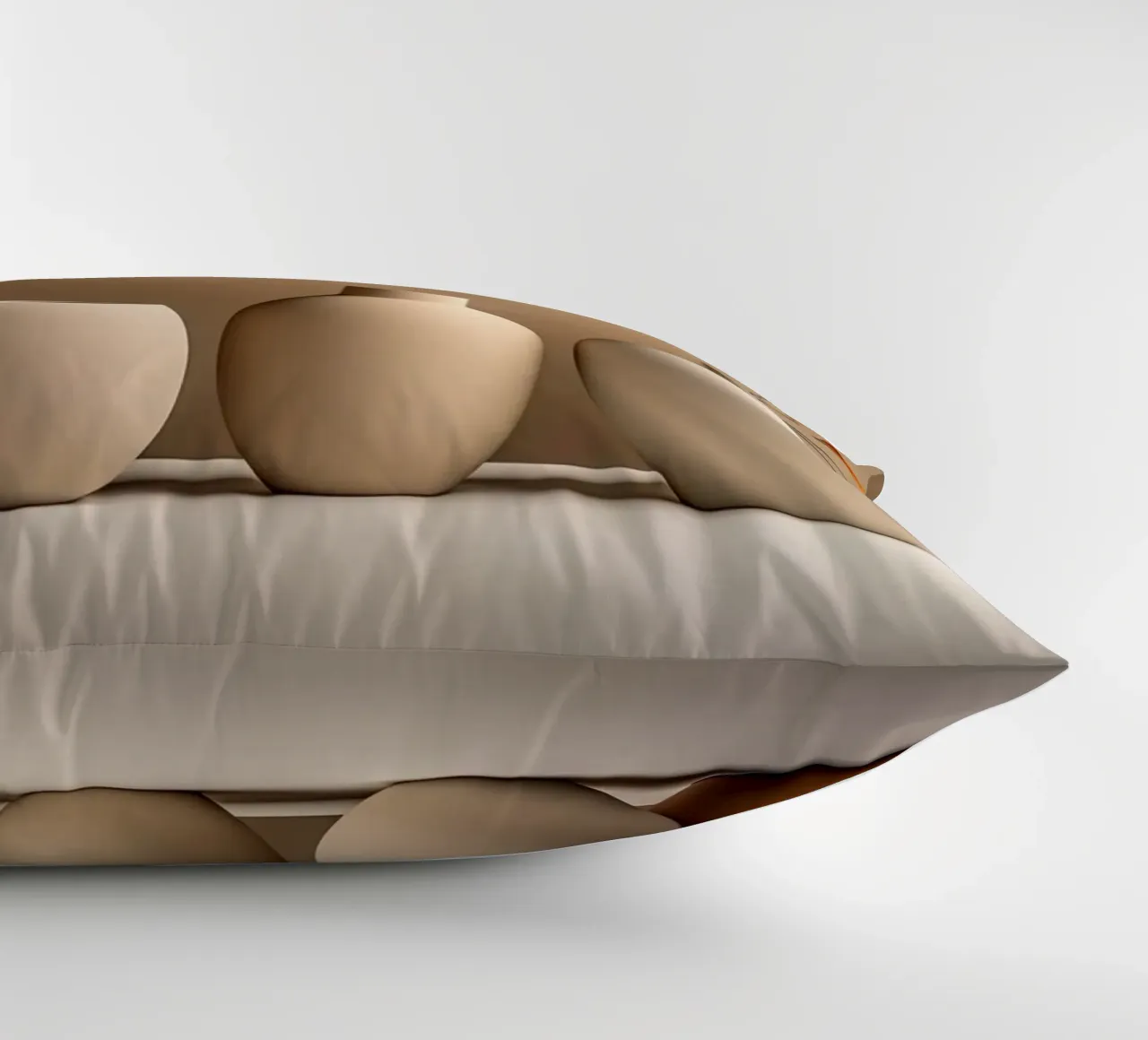 Pottery still life in sand colours decorative cushion by Imagine