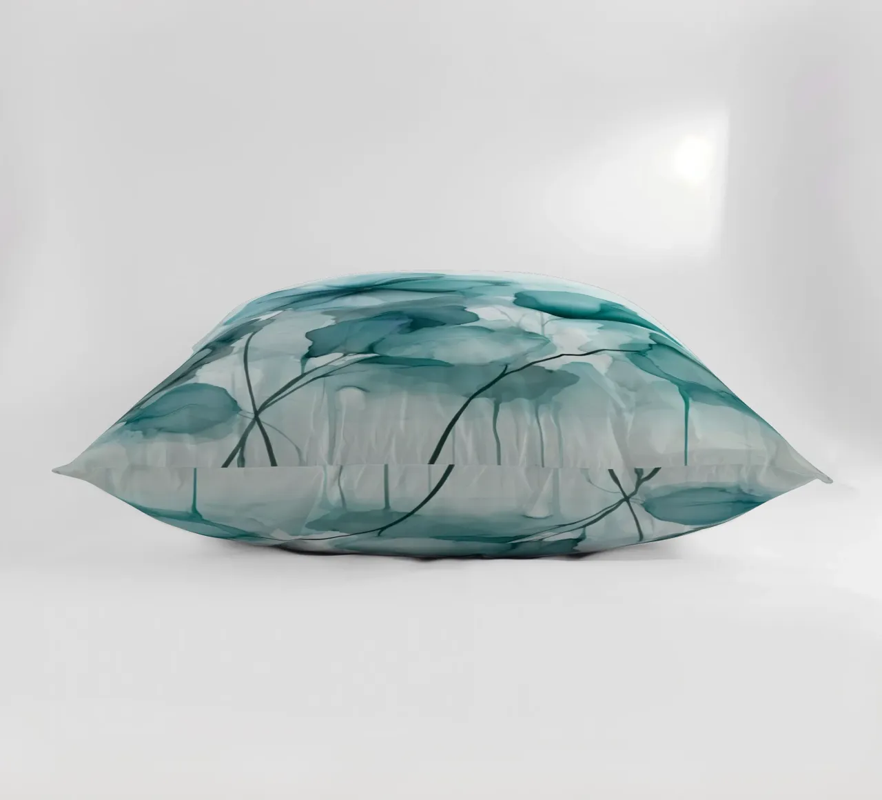 Fiori d'inchiostro sognanti Mystic Teal cuscino da Andrea Haase Floral Passion