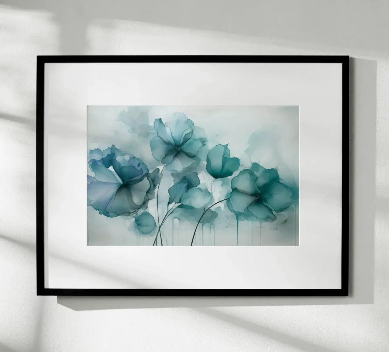 Fiori d'inchiostro sognanti Mystic Teal carta hahnemühle da Andrea Haase Floral Passion