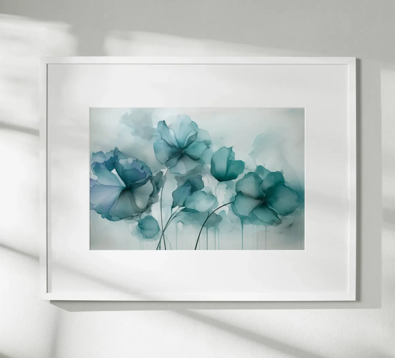 Fiori d'inchiostro sognanti Mystic Teal carta hahnemühle da Andrea Haase Floral Passion