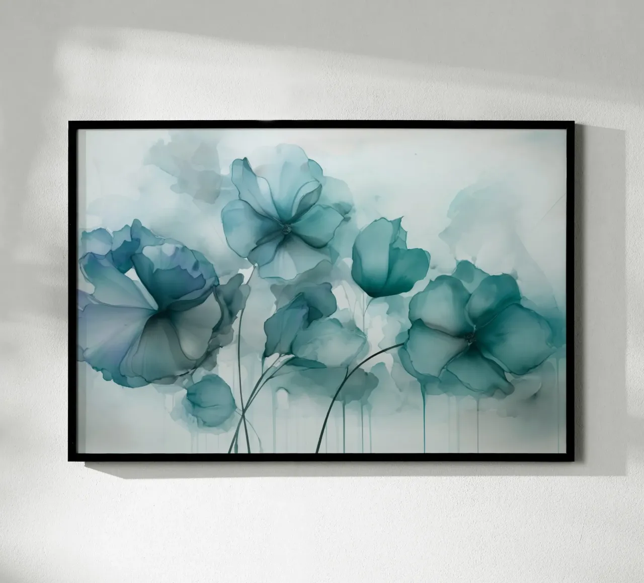 Fiori d'inchiostro sognanti Mystic Teal carta hahnemühle da Andrea Haase Floral Passion