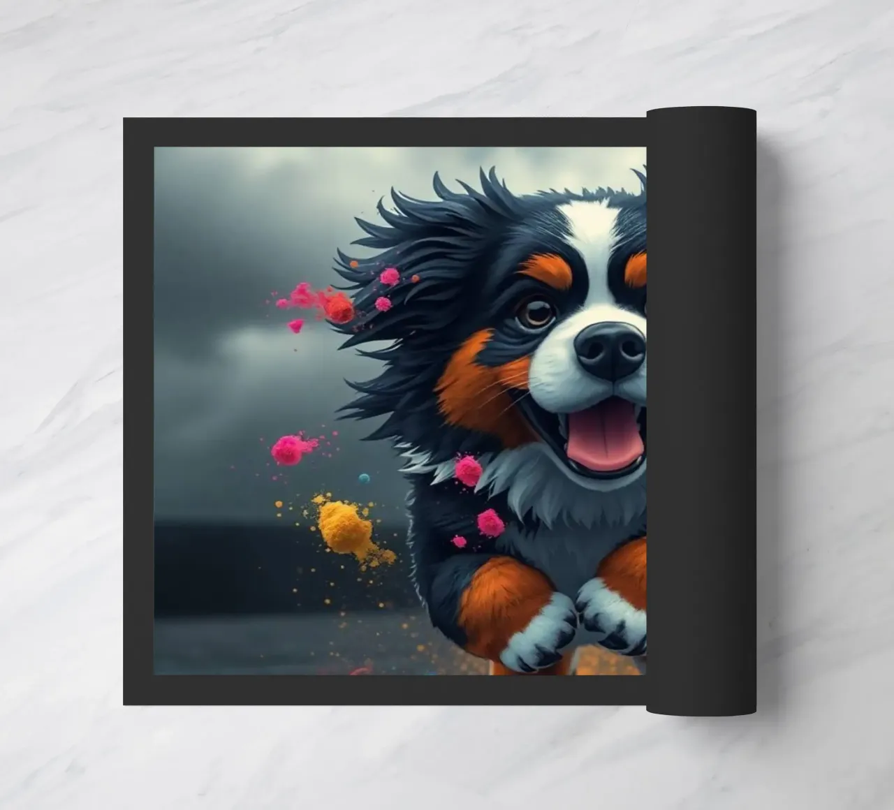 The colorful Bernese Mountaindog #206 doormat by Yumis.Beargang.and.Me