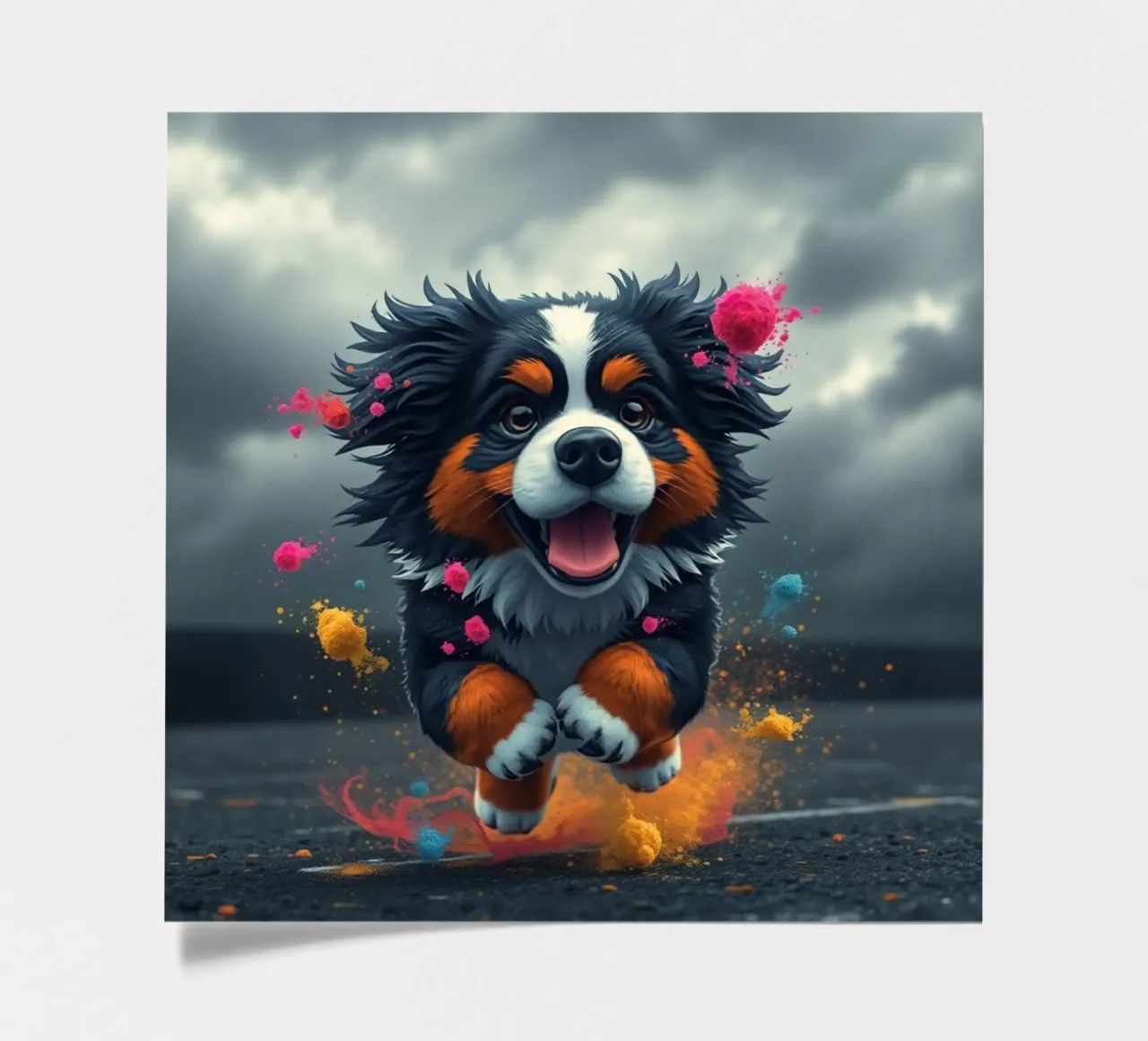 The colorful Bernese Mountaindog #206 sticker sheet by Yumis.Beargang.and.Me