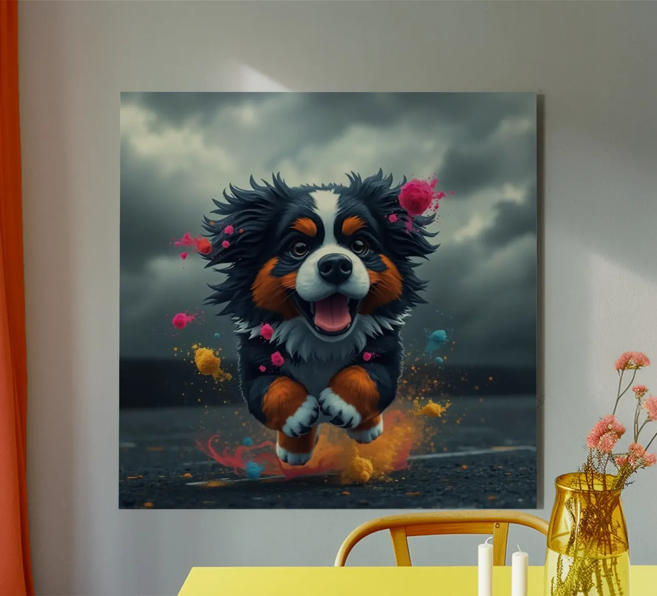 The colorful Bernese Mountaindog #206 alu-dibond by Yumis.Beargang.and.Me