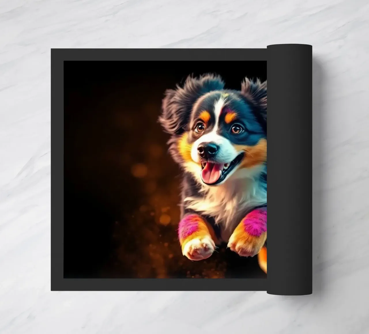 The colorful Bernese Mountain Dog #207 doormat by Yumis.Beargang.and.Me