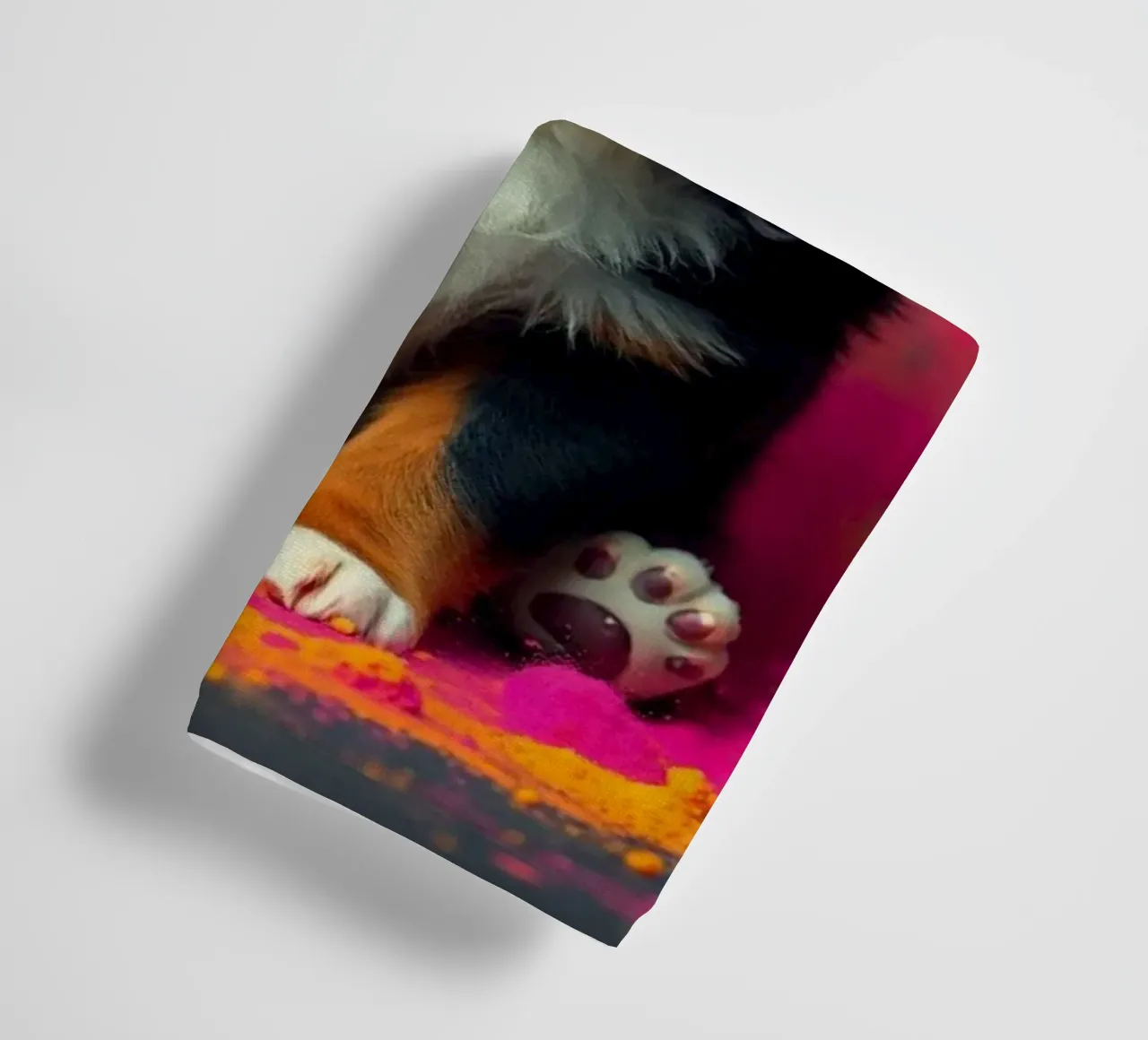The colorful Bernese Mountain Dog #208 towel by Yumis.Beargang.and.Me