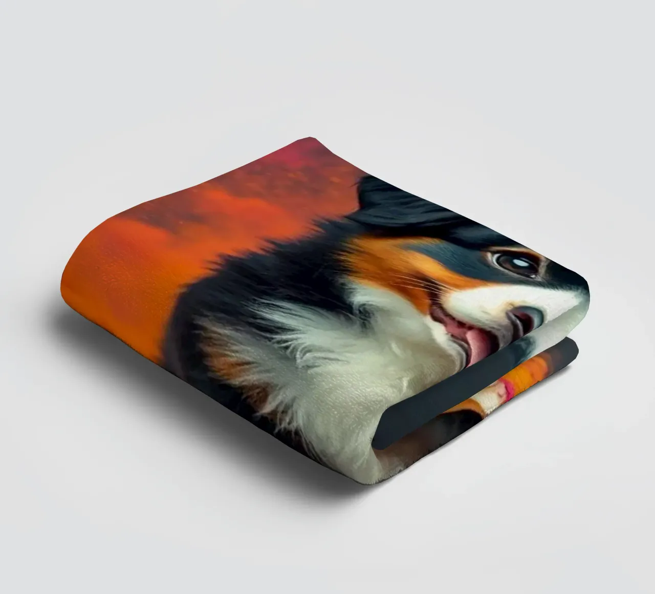 The colorful Bernese Mountain Dog #208 towel by Yumis.Beargang.and.Me