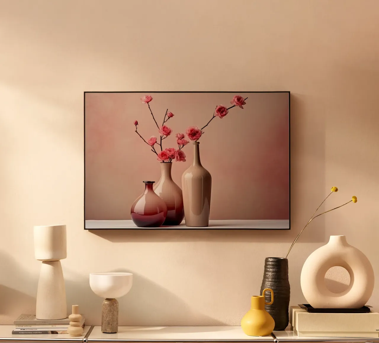 Quiet life in soft pinks acrylic glass by Imagine