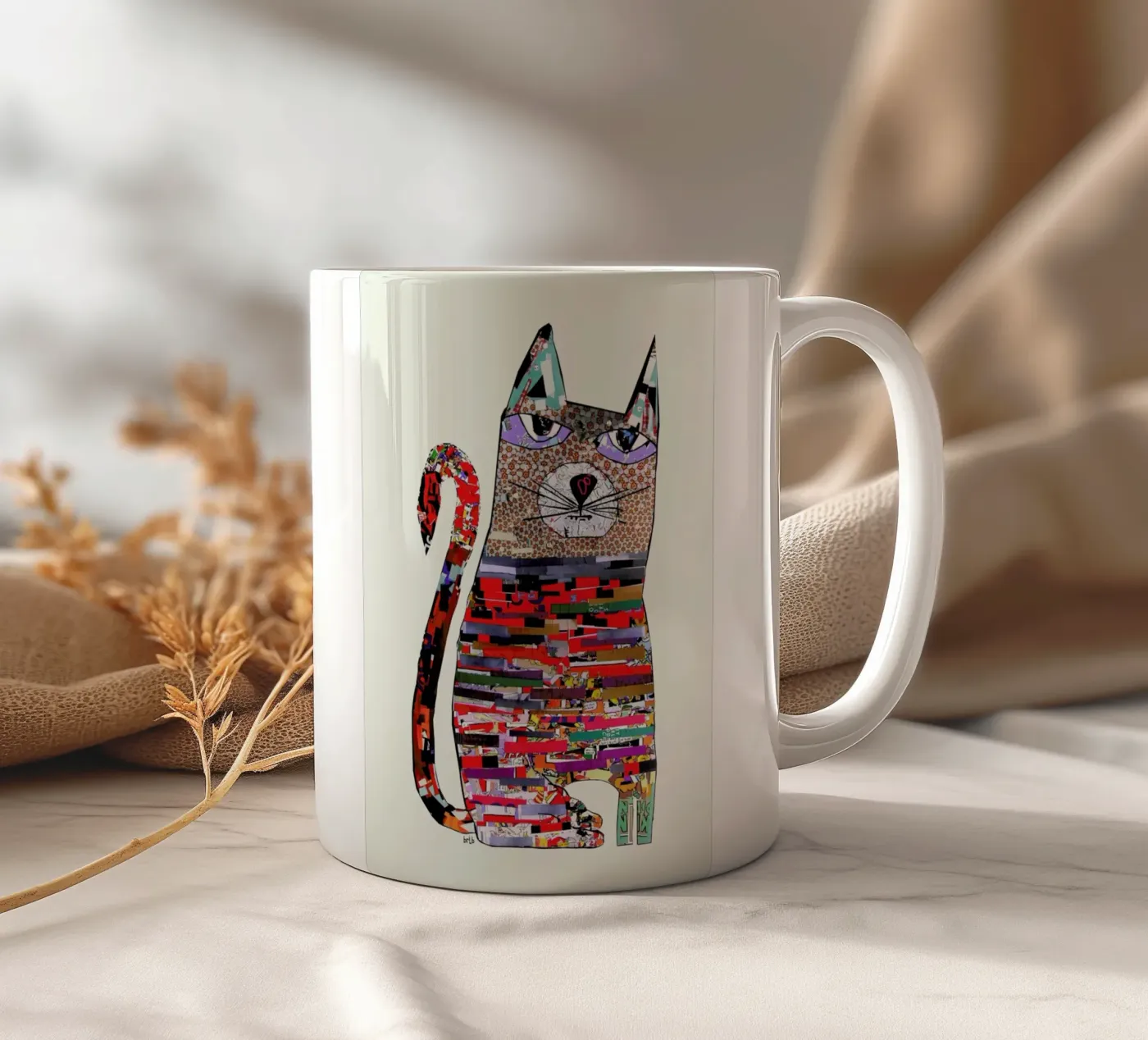 pepper cat ceramic mug by Brian Buckley