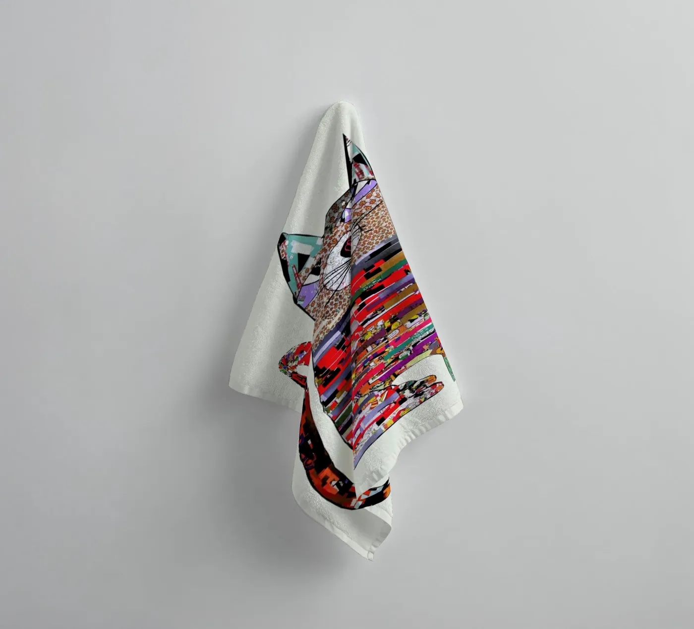 pepper cat towel by Brian Buckley