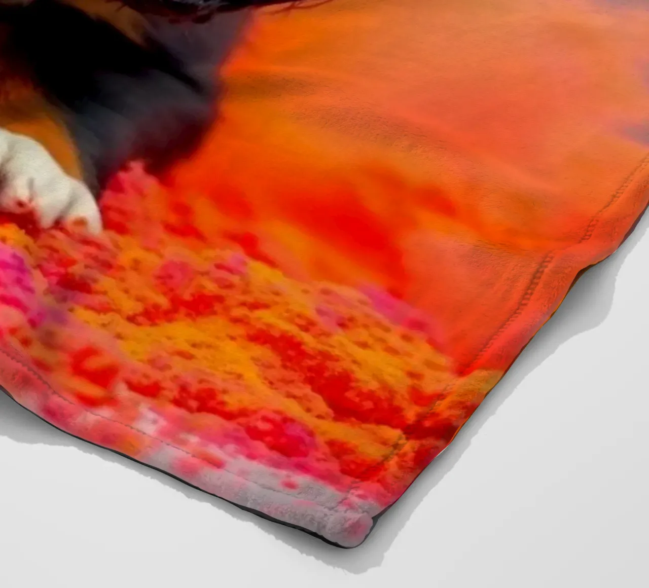 The colorful Bernese Mountain Dog #210 fleece blanket by Yumis.Beargang.and.Me