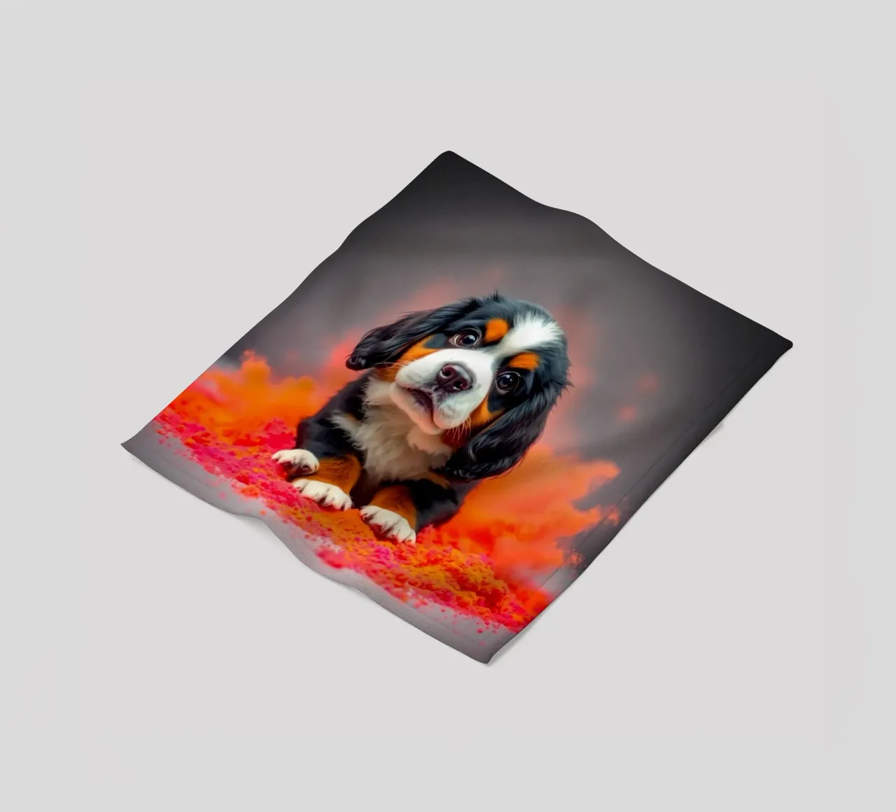 The colorful Bernese Mountain Dog #210 fleece blanket by Yumis.Beargang.and.Me