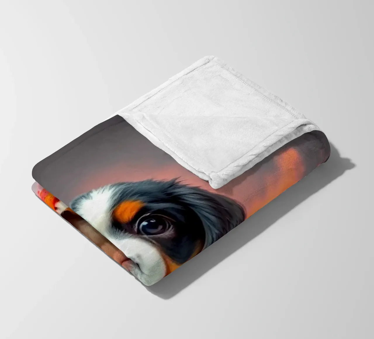 The colorful Bernese Mountain Dog #210 fleece blanket by Yumis.Beargang.and.Me