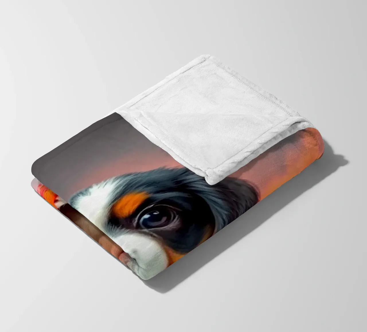 The colorful Bernese Mountain Dog #210 fleece blanket by Yumis.Beargang.and.Me