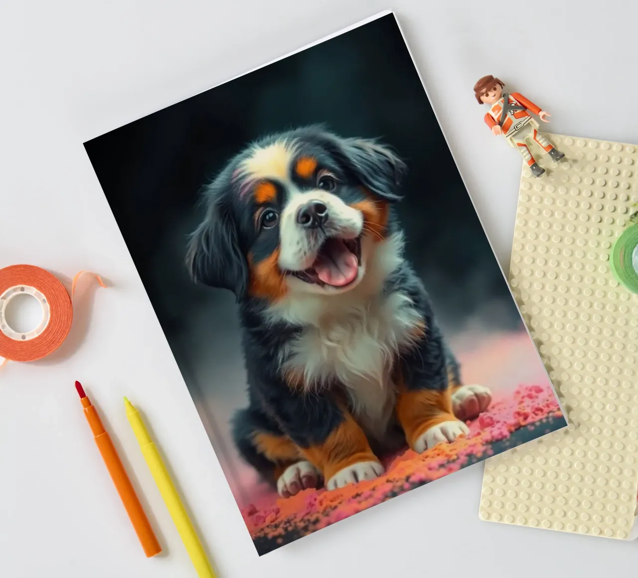 The colorful Bernese Mountain Dog #213 notebook by Yumis.Beargang.and.Me