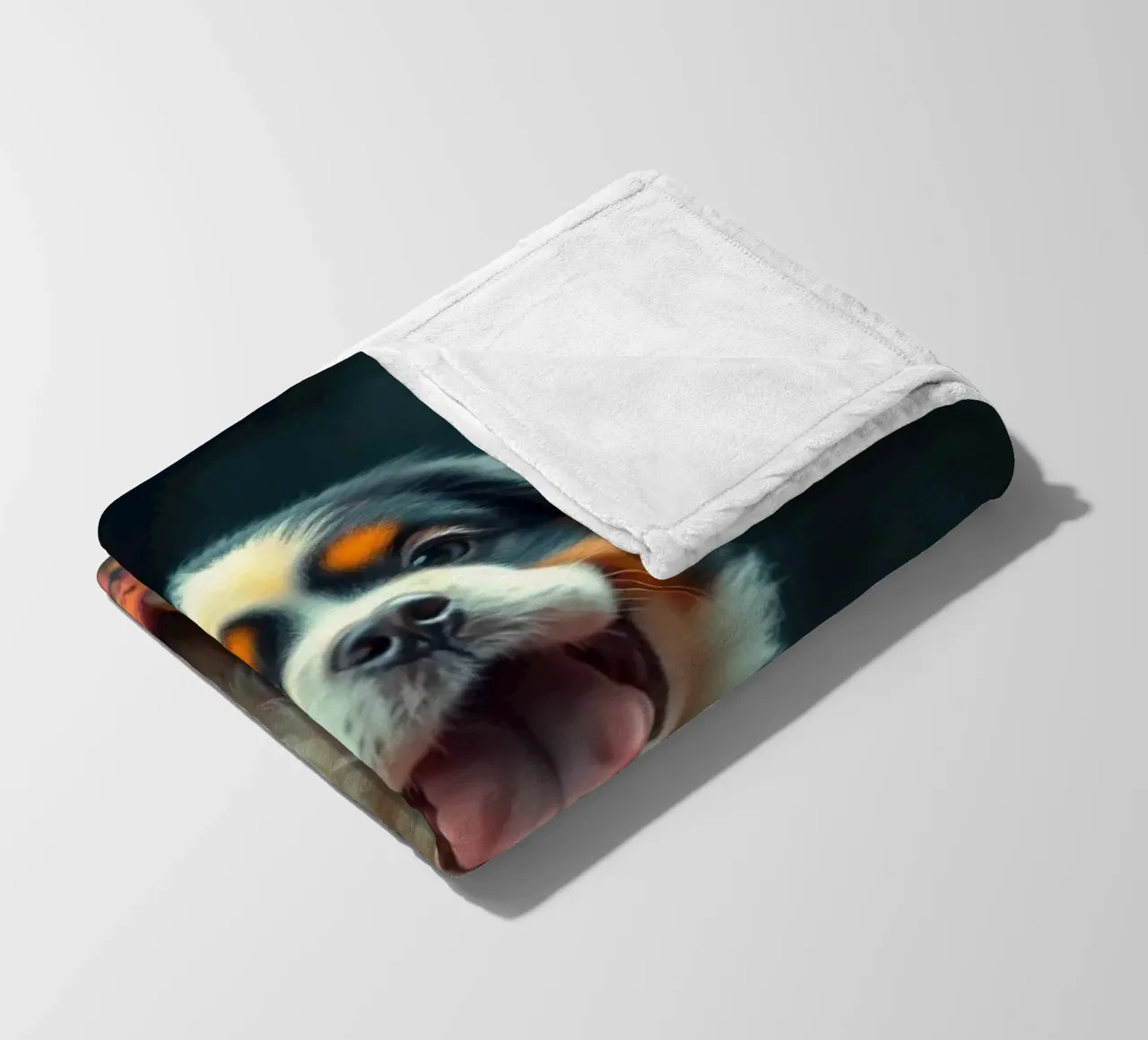 The colorful Bernese Mountain Dog #213 fleece blanket by Yumis.Beargang.and.Me