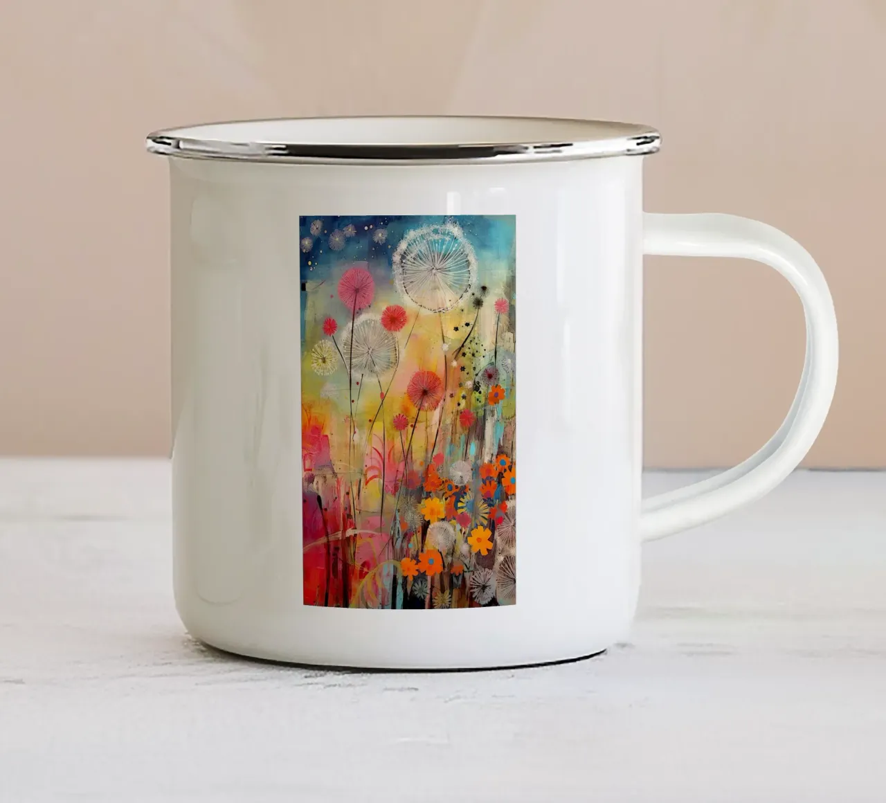 Fiori estivi dai colori vivaci tazza in smalto da Imagine