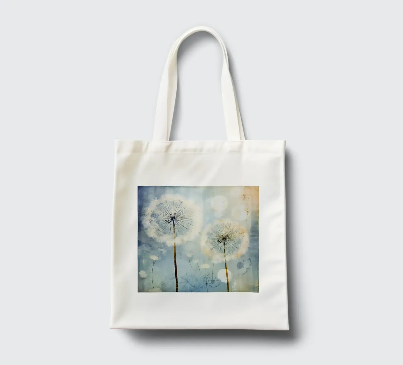 Pissenlit sur fond bleu tote bag de Imagine