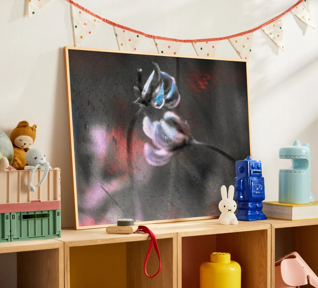 Two small flowers in front of an artistic background hahnemühle by Something for you