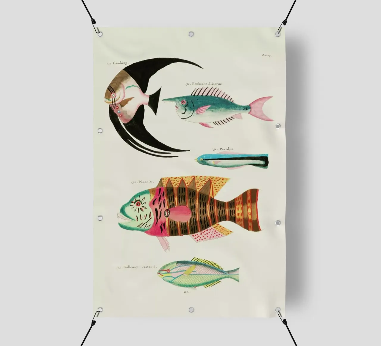 Renard - Colourful and Surreal Illustrations of Fish telo in pvc da Vintage by JUNIQE