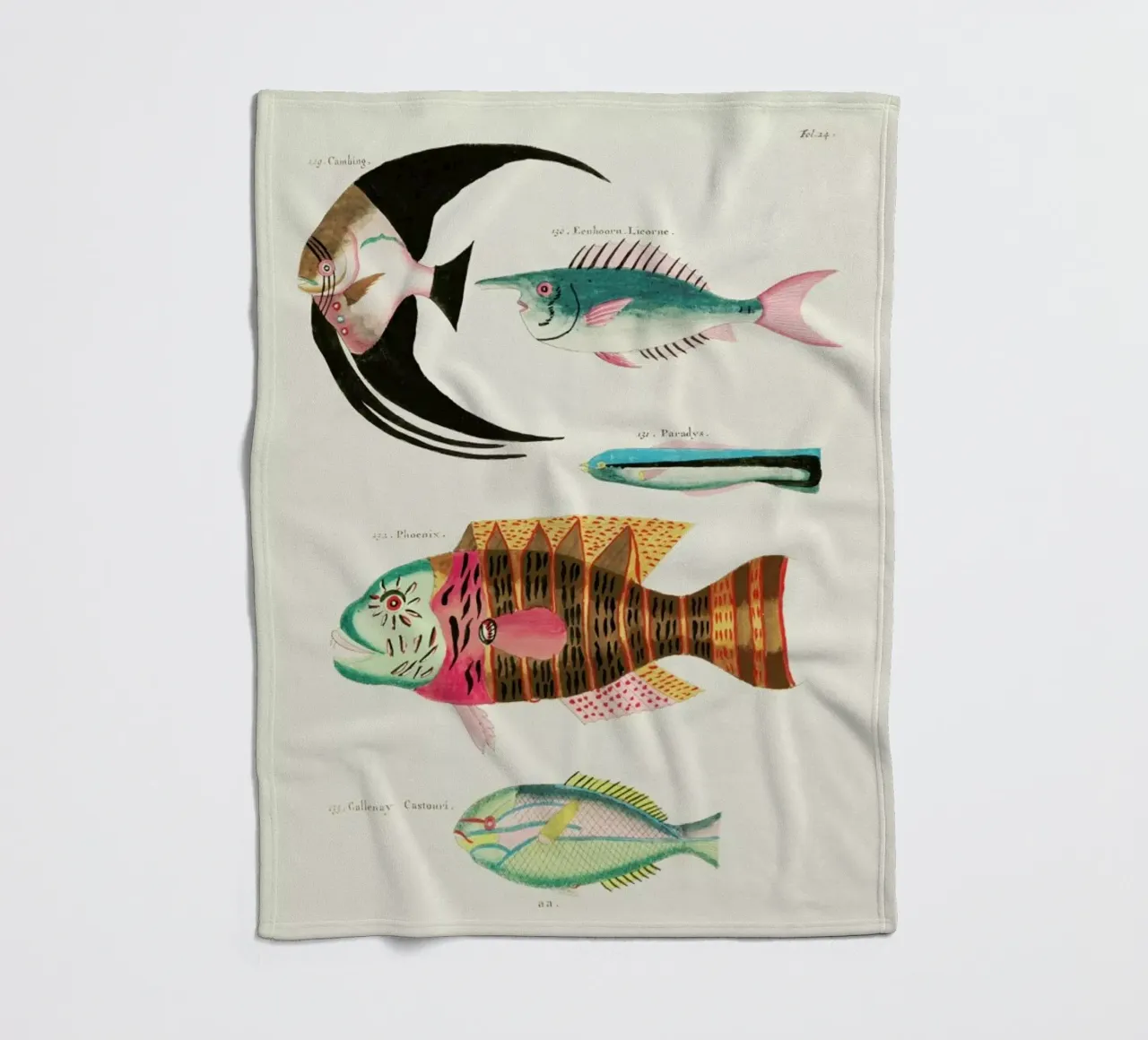 Renard - Colourful and Surreal Illustrations of Fish Fleecedecke von Vintage by JUNIQE