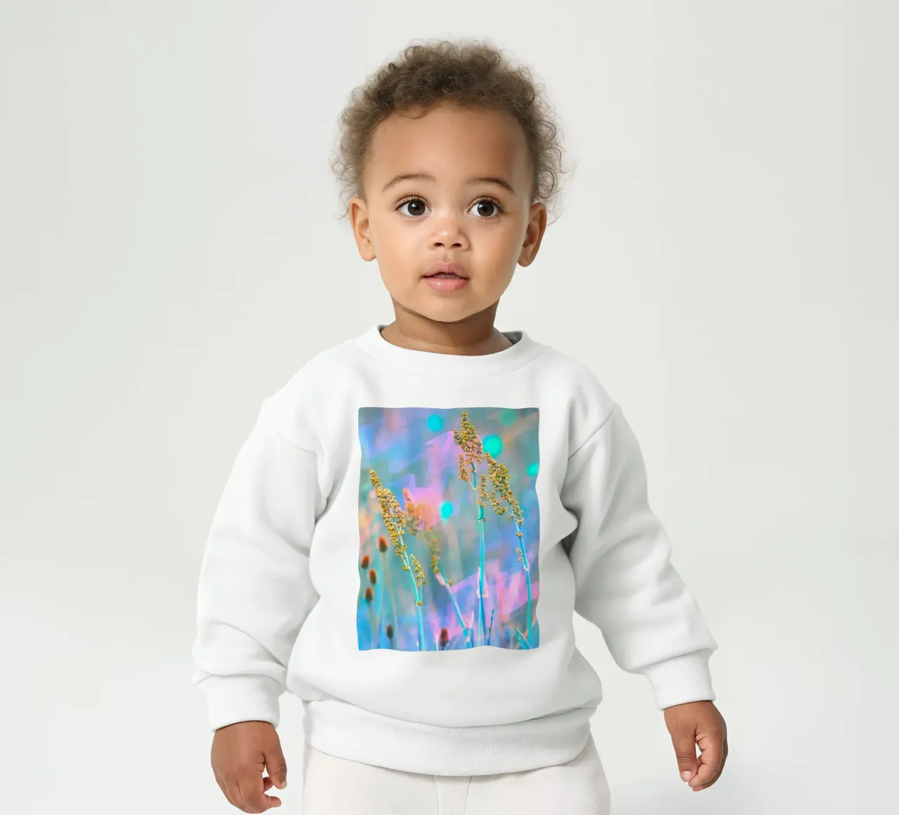 Two meadow flowers in front of an artistic background baby sweatshirt by Something for you