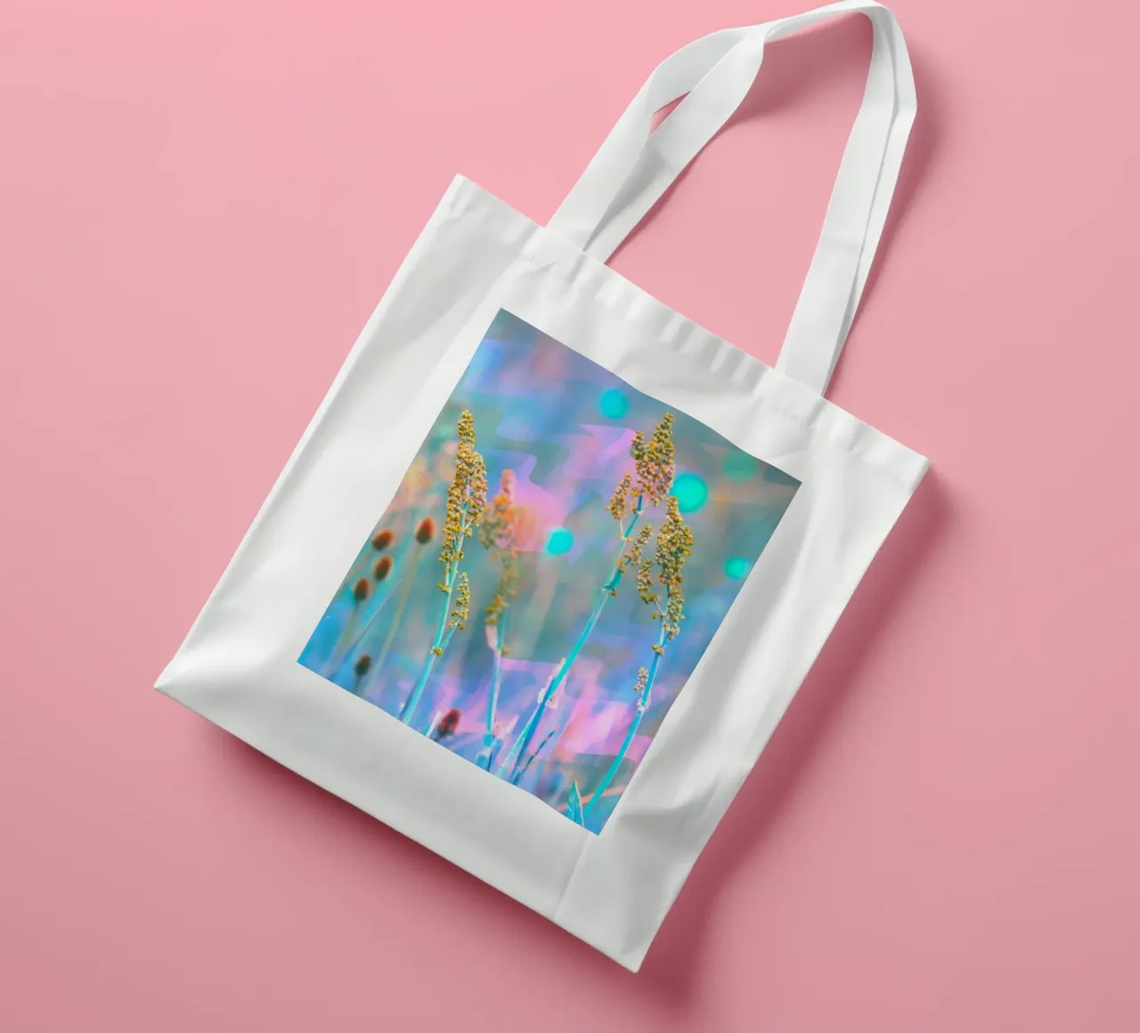 Two meadow flowers in front of an artistic background tote bag by Something for you