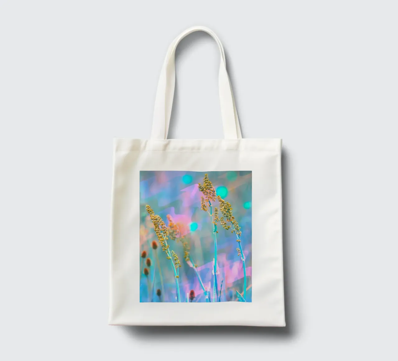 Two meadow flowers in front of an artistic background tote bag by Something for you