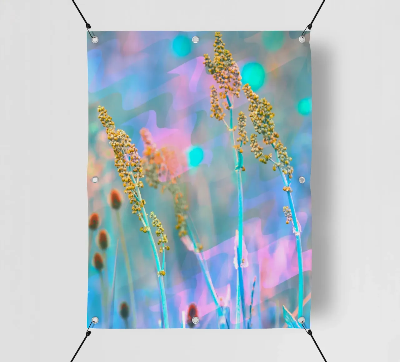 Two meadow flowers in front of an artistic background pvc cover by Something for you