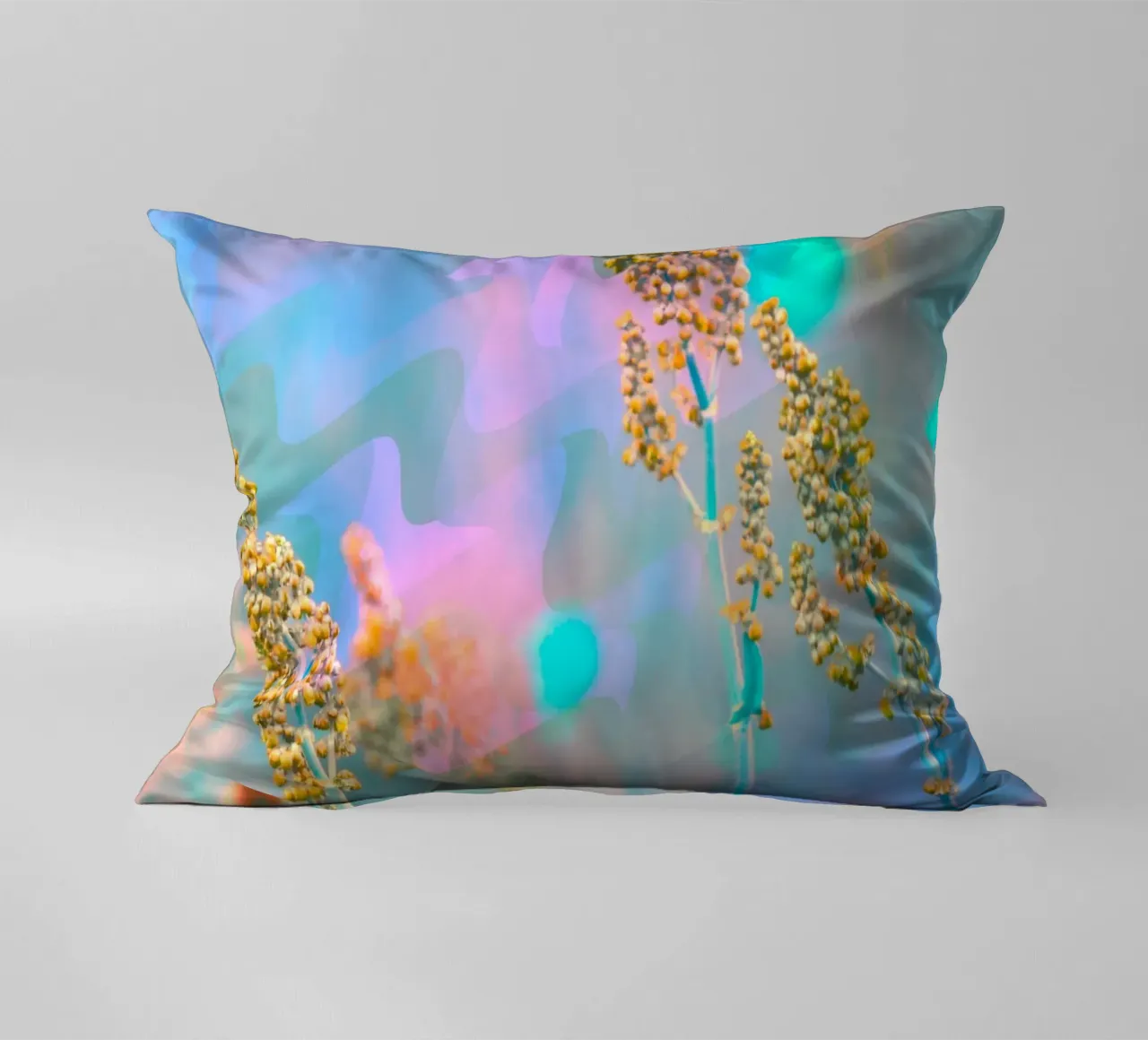 Two meadow flowers in front of an artistic background decorative cushion by Something for you