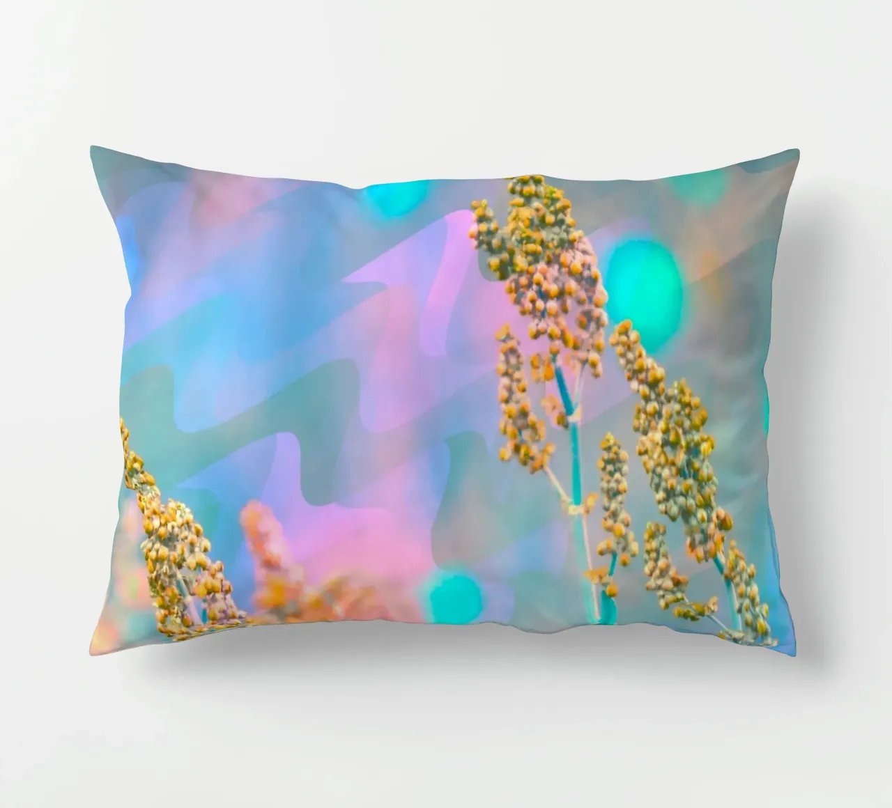 Two meadow flowers in front of an artistic background decorative cushion by Something for you