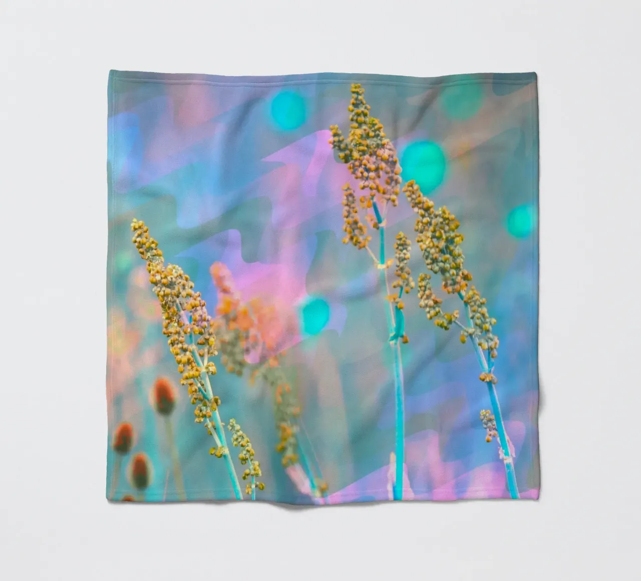 Two meadow flowers in front of an artistic background fleece blanket by Something for you