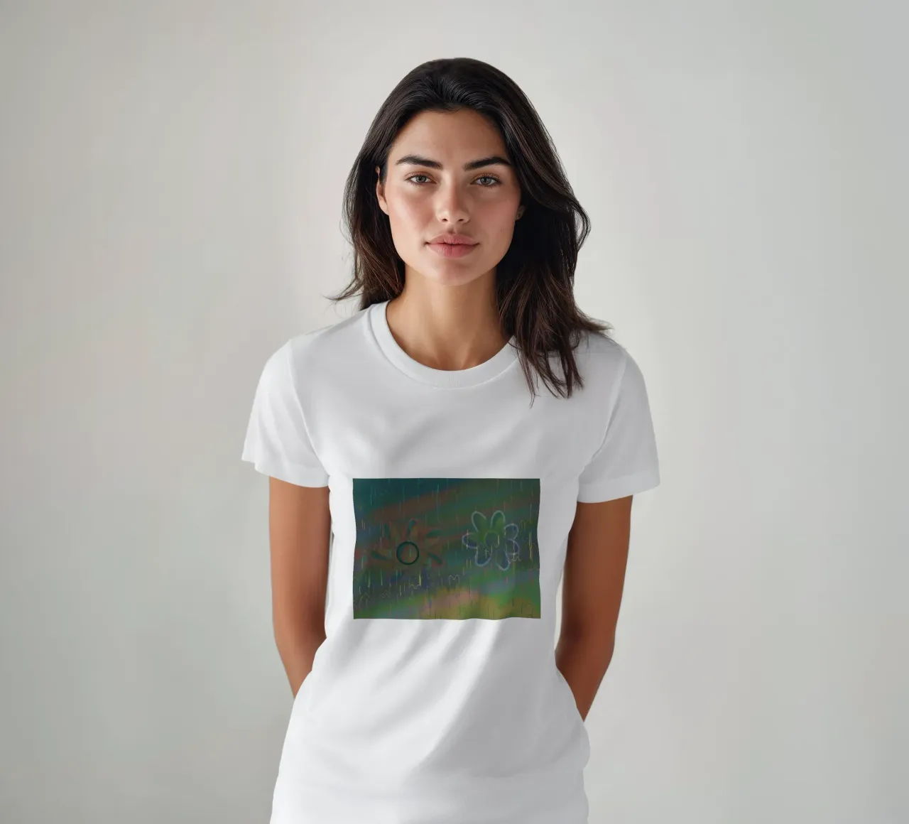 Due fiori davanti a uno sfondo artistico t-shirt da Something for you