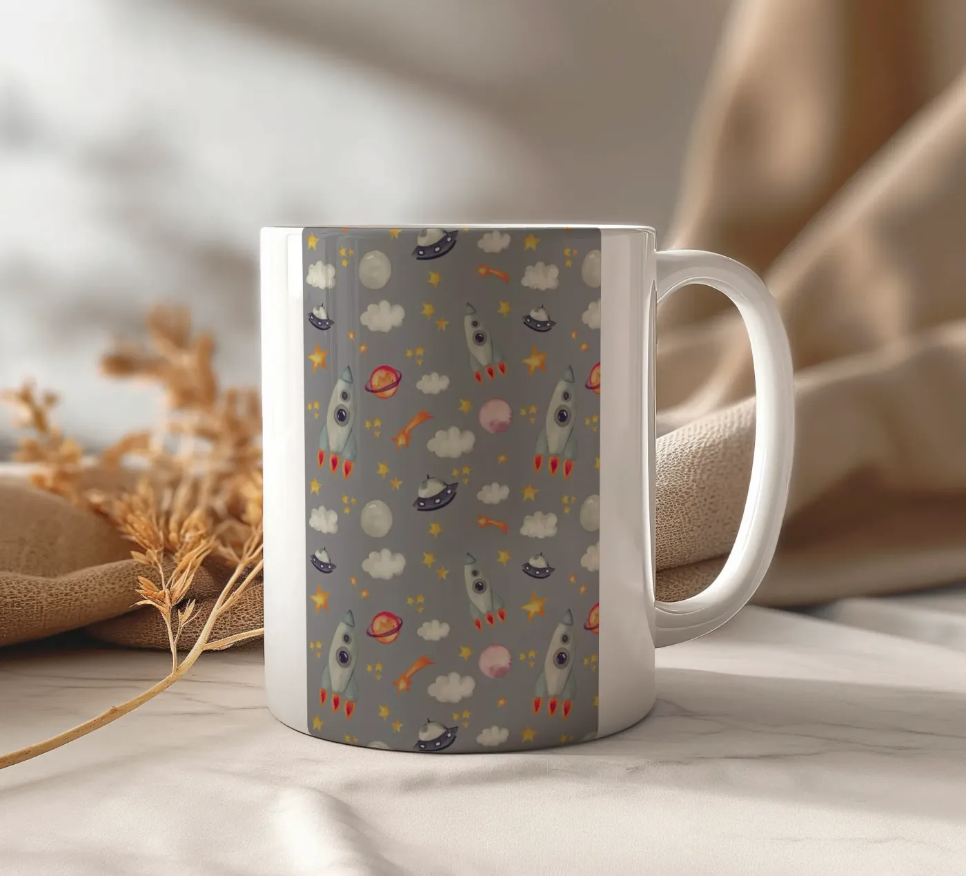 Space ceramic mug by Sabrina Ziegenhorn