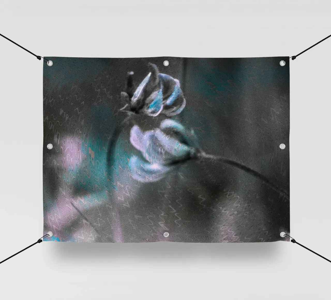 Zwei Blumen vor einem kunstvollen Hintergrund PVC Plane von Something for you
