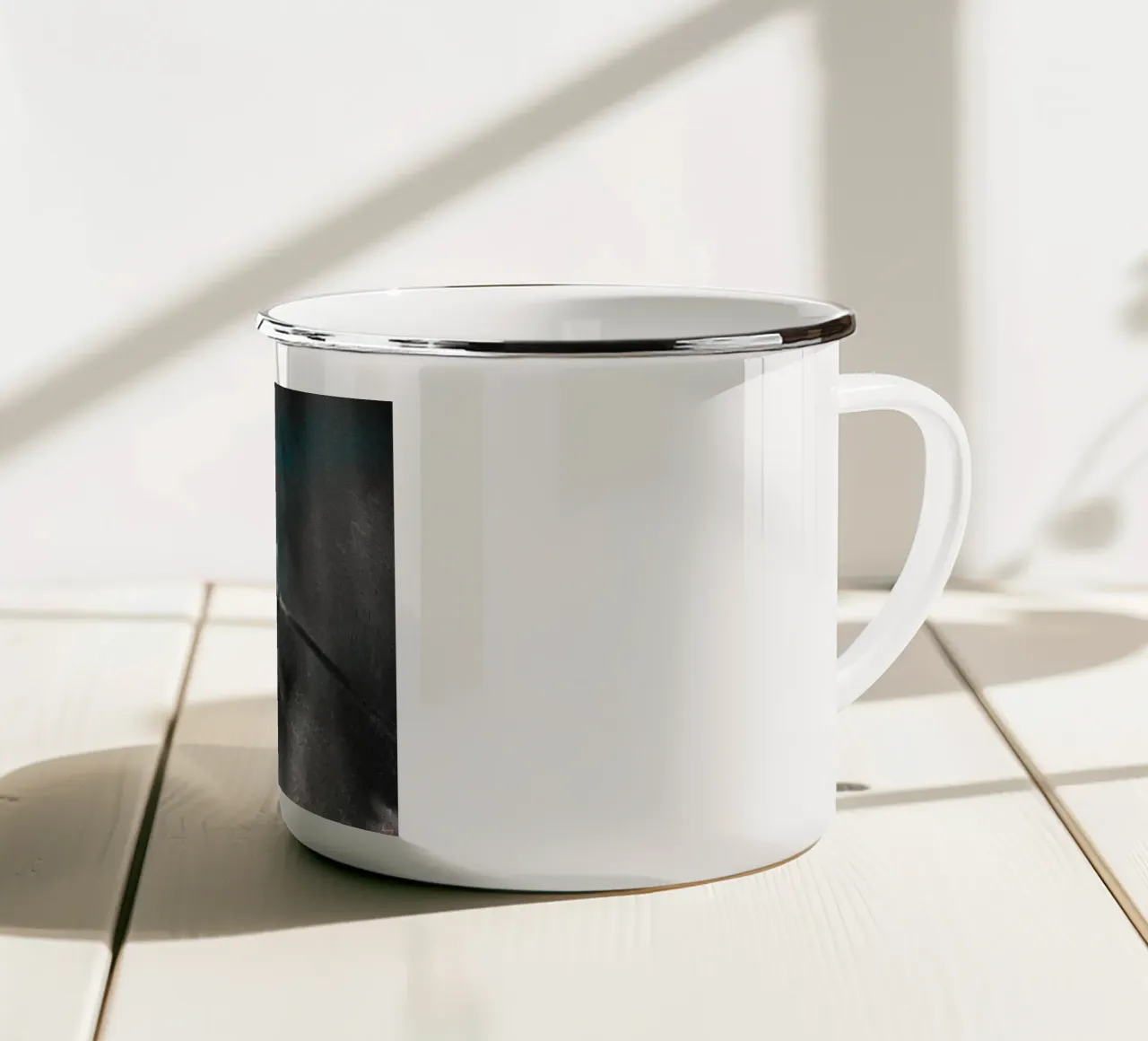 Two flowers in front of an artistic background enamel mug by Something for you