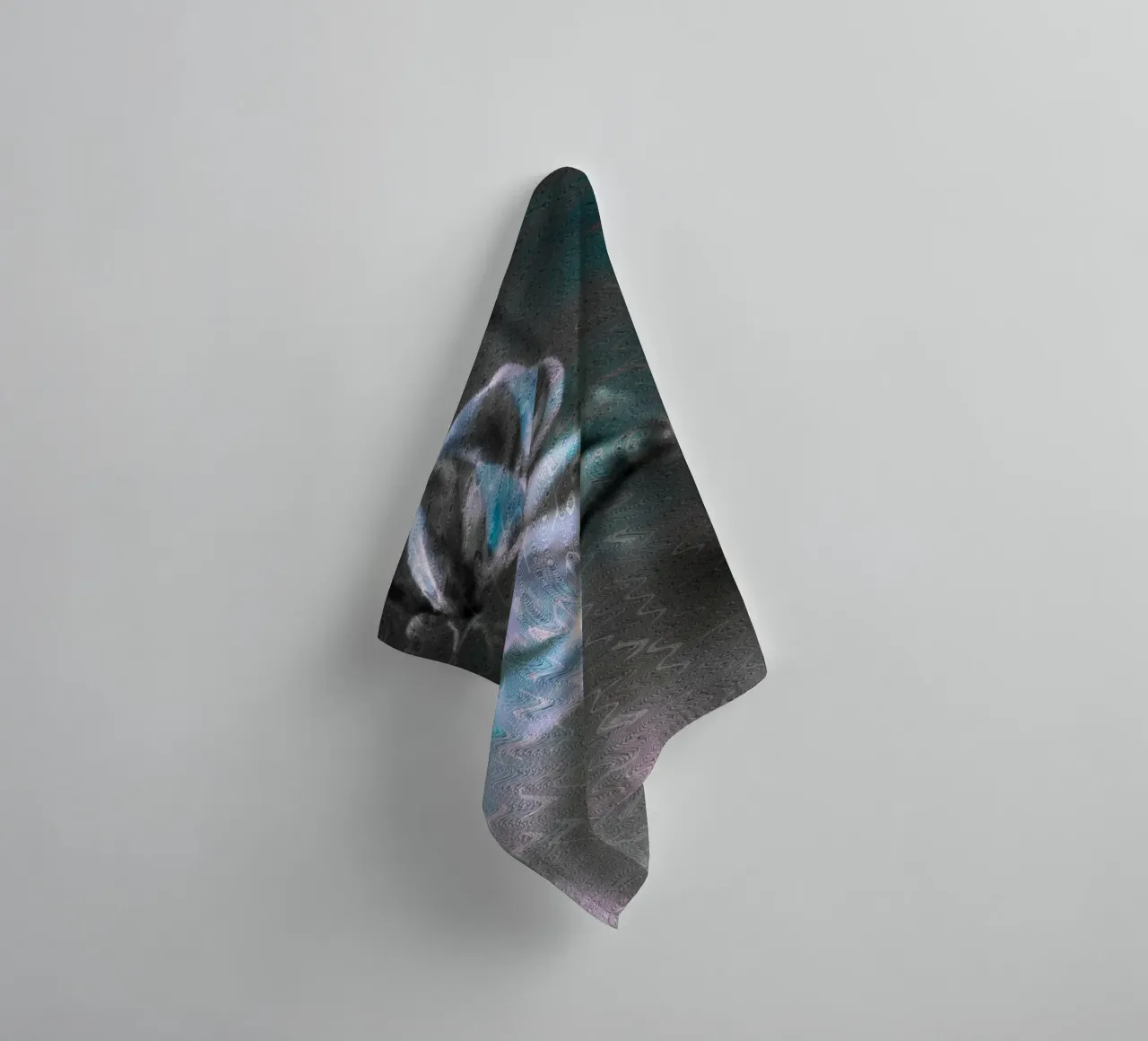 Two flowers in front of an artistic background towel by Something for you