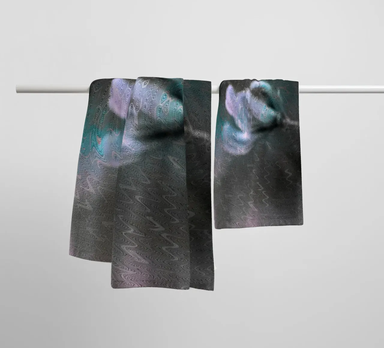 Two flowers in front of an artistic background towel by Something for you