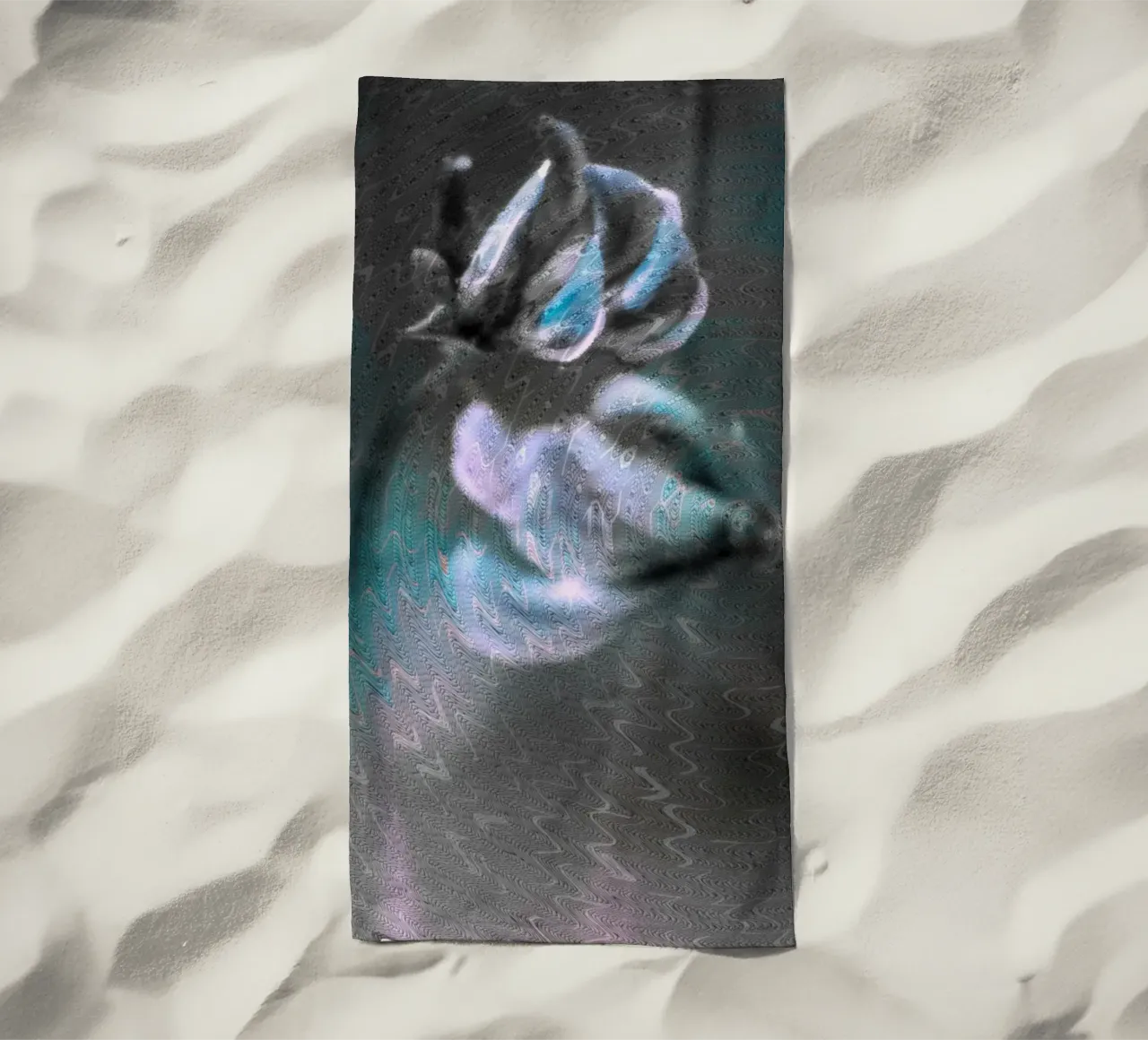 Due fiori davanti a uno sfondo artistico telo mare da Something for you